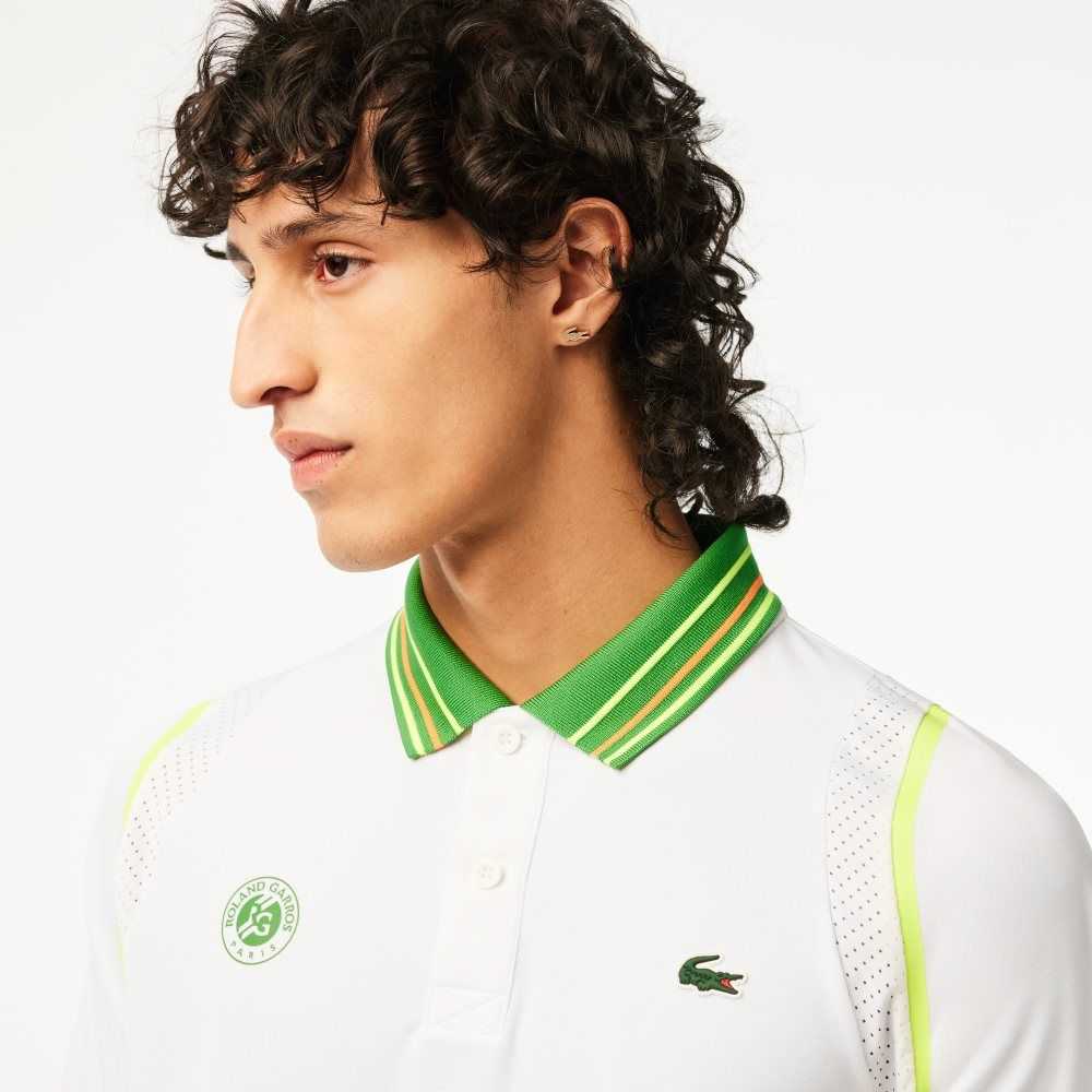 Lacoste SPORT Roland Garros Edition Ultra-Dry Two Tone Blancas Verde | 5986-KIYFN