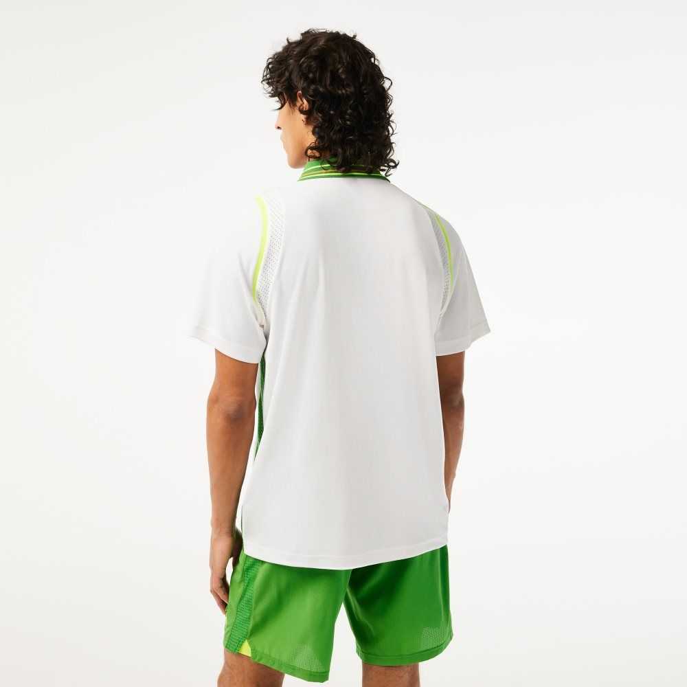 Lacoste SPORT Roland Garros Edition Ultra-Dry Two Tone Blancas Verde | 5986-KIYFN