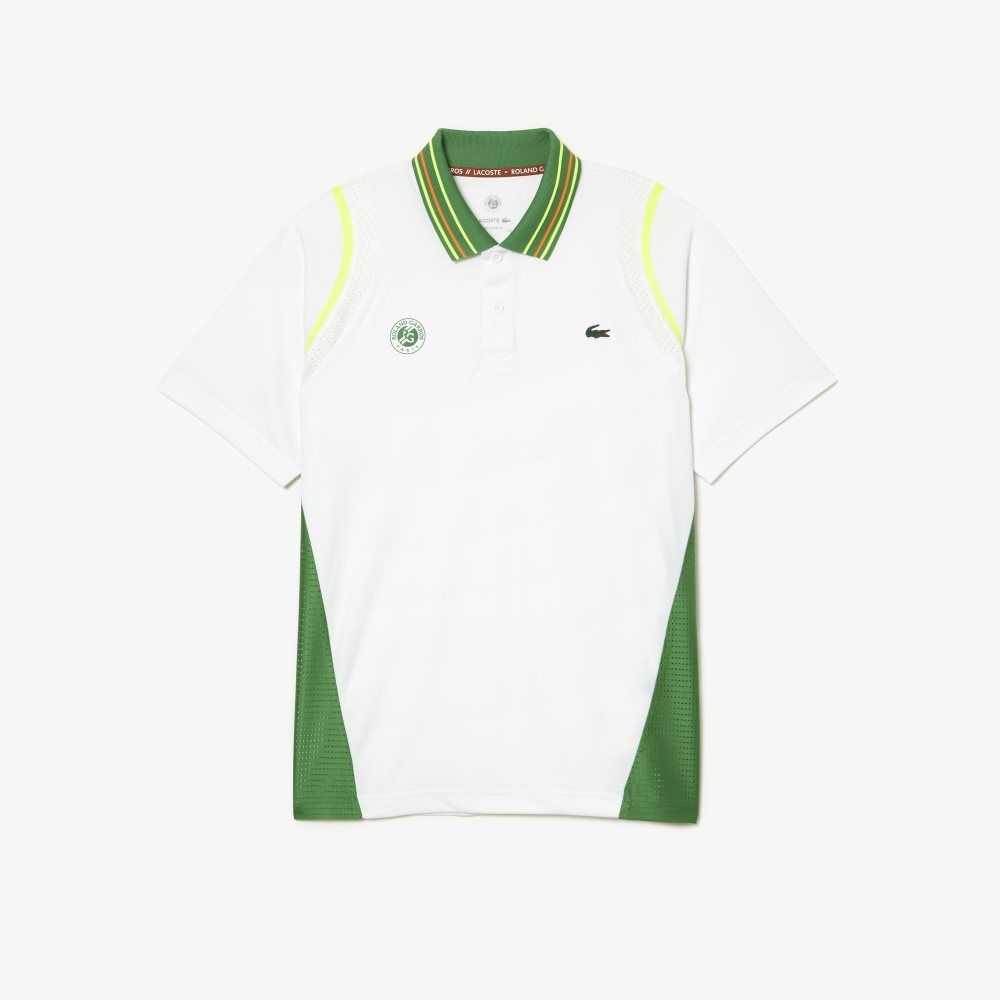 Lacoste SPORT Roland Garros Edition Ultra-Dry Two Tone Blancas Verde | 5986-KIYFN