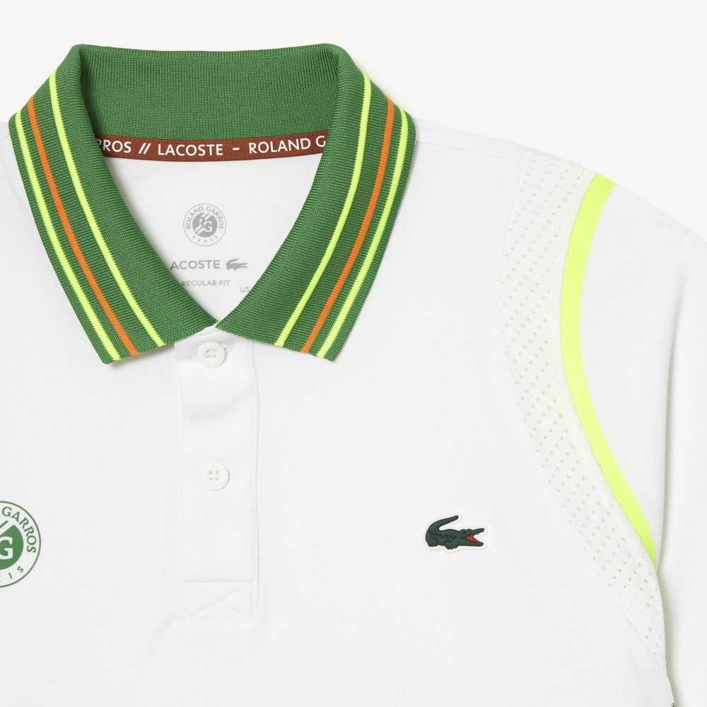 Lacoste SPORT Roland Garros Edition Ultra-Dry Two Tone Blancas Verde | 5986-KIYFN