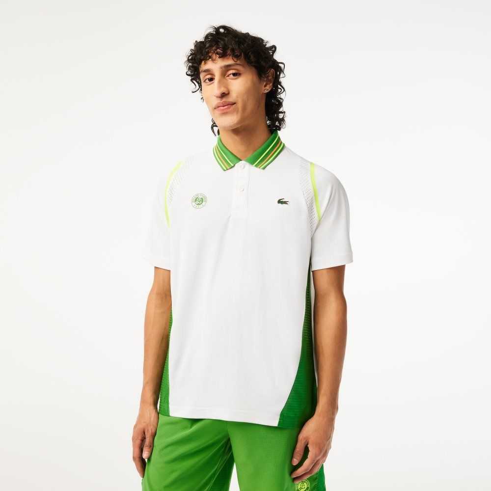 Lacoste SPORT Roland Garros Edition Ultra-Dry Two Tone Blancas Verde | 5986-KIYFN