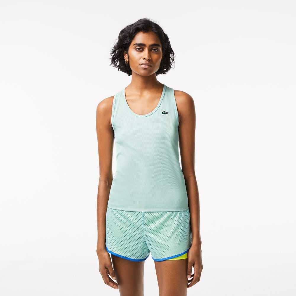 Lacoste SPORT Slim Fit Acanalado Tank Verde Menta | 4857-VFJSP