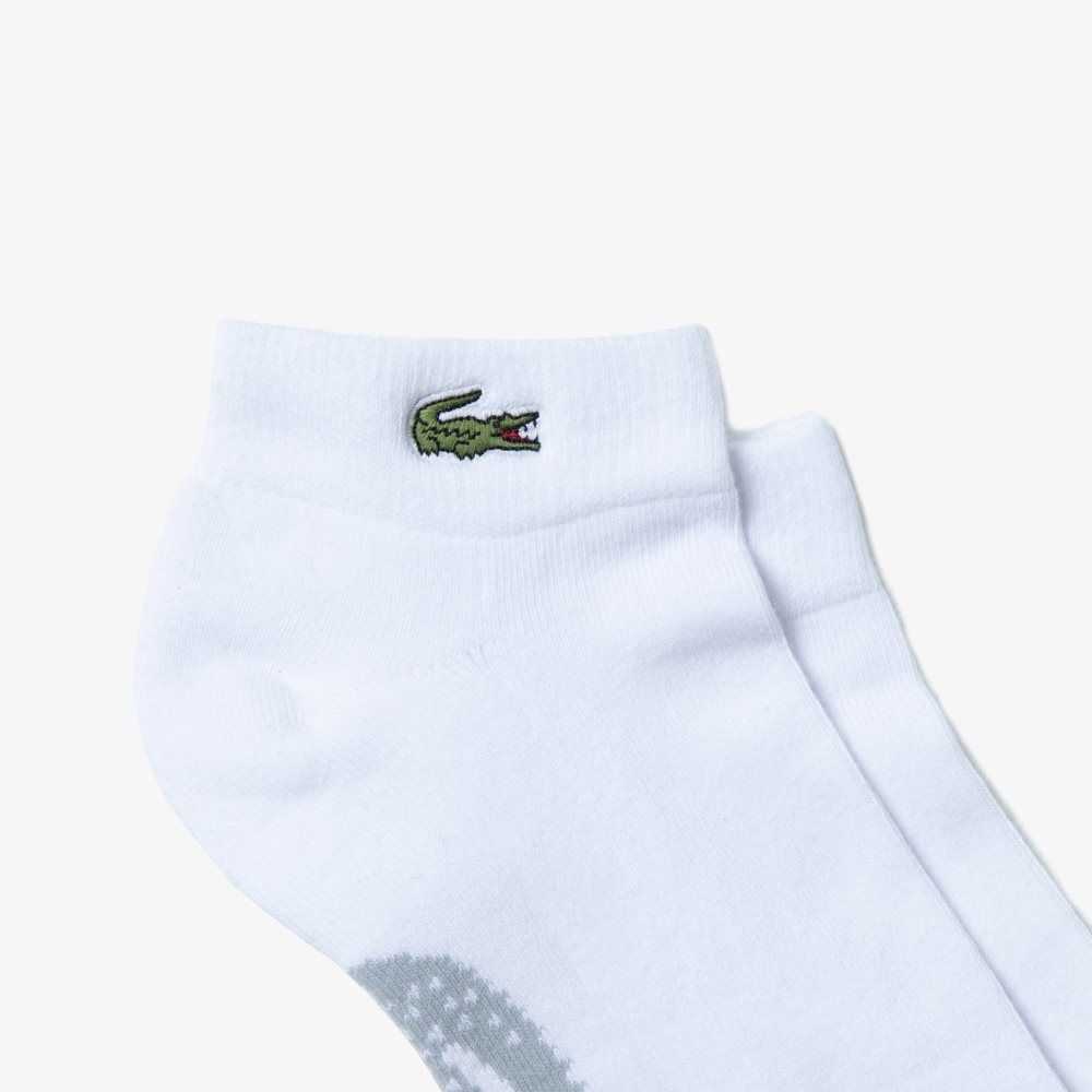 Lacoste SPORT Stretch Algodon Low-Cut Blancas Gris | 0426-TFKYH