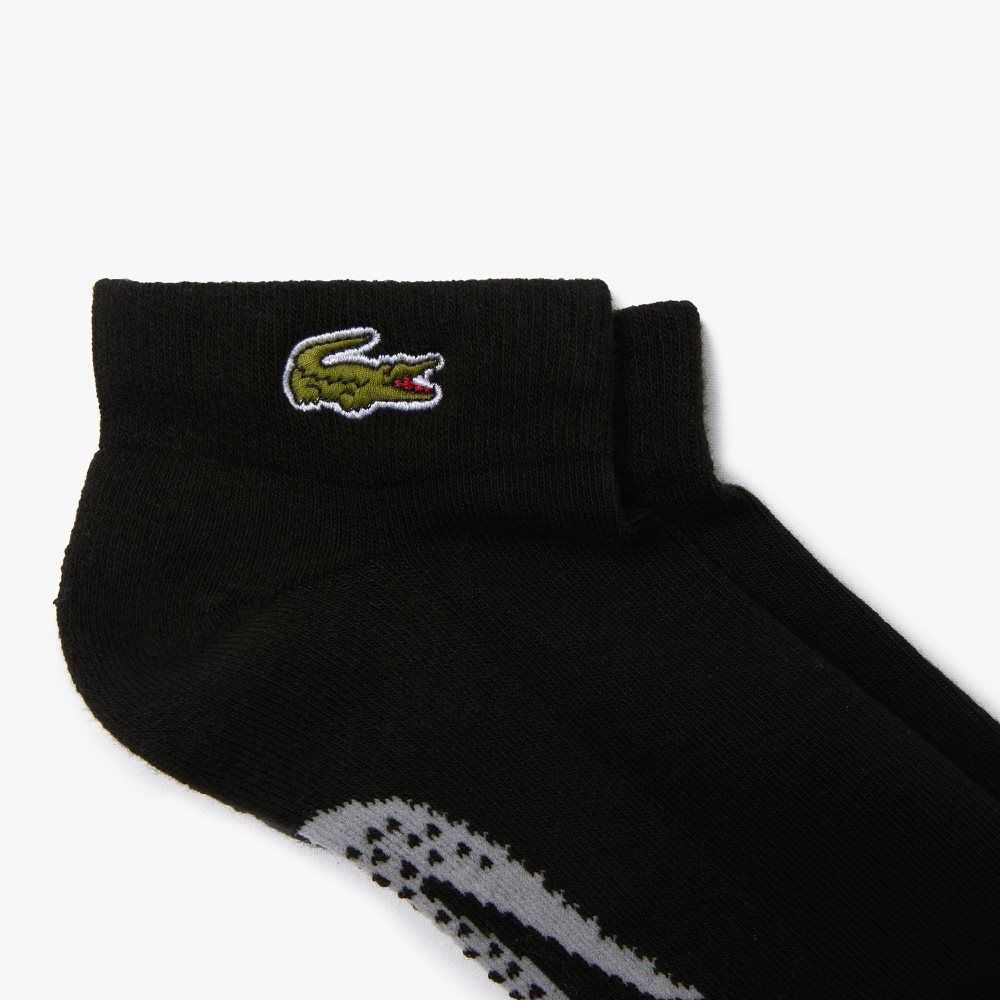 Lacoste SPORT Stretch Algodon Low-Cut Negras Gris | 9207-YPDRU