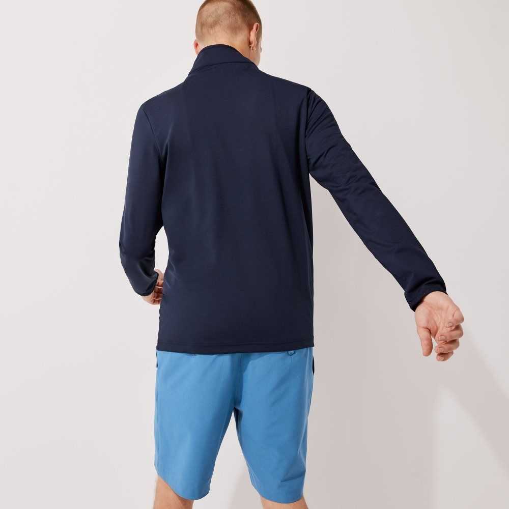 Lacoste SPORT Stretch Half Zip Azul Marino Azules | 2435-URWNO