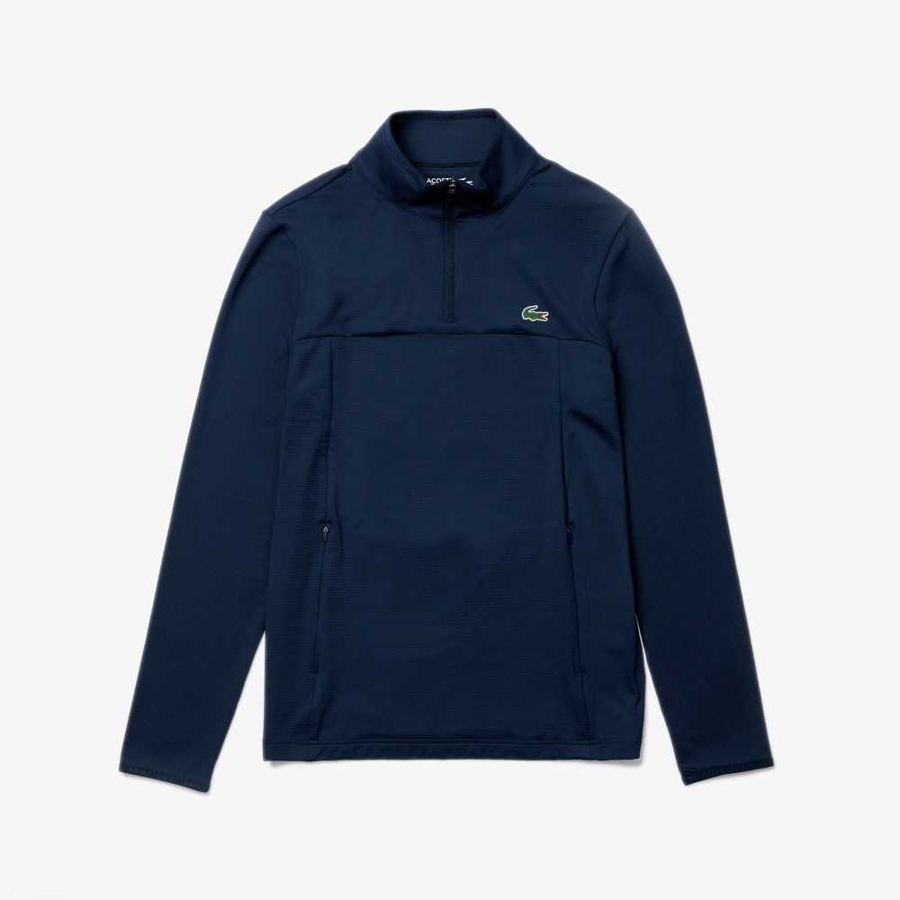 Lacoste SPORT Stretch Half Zip Azul Marino Azules | 2435-URWNO