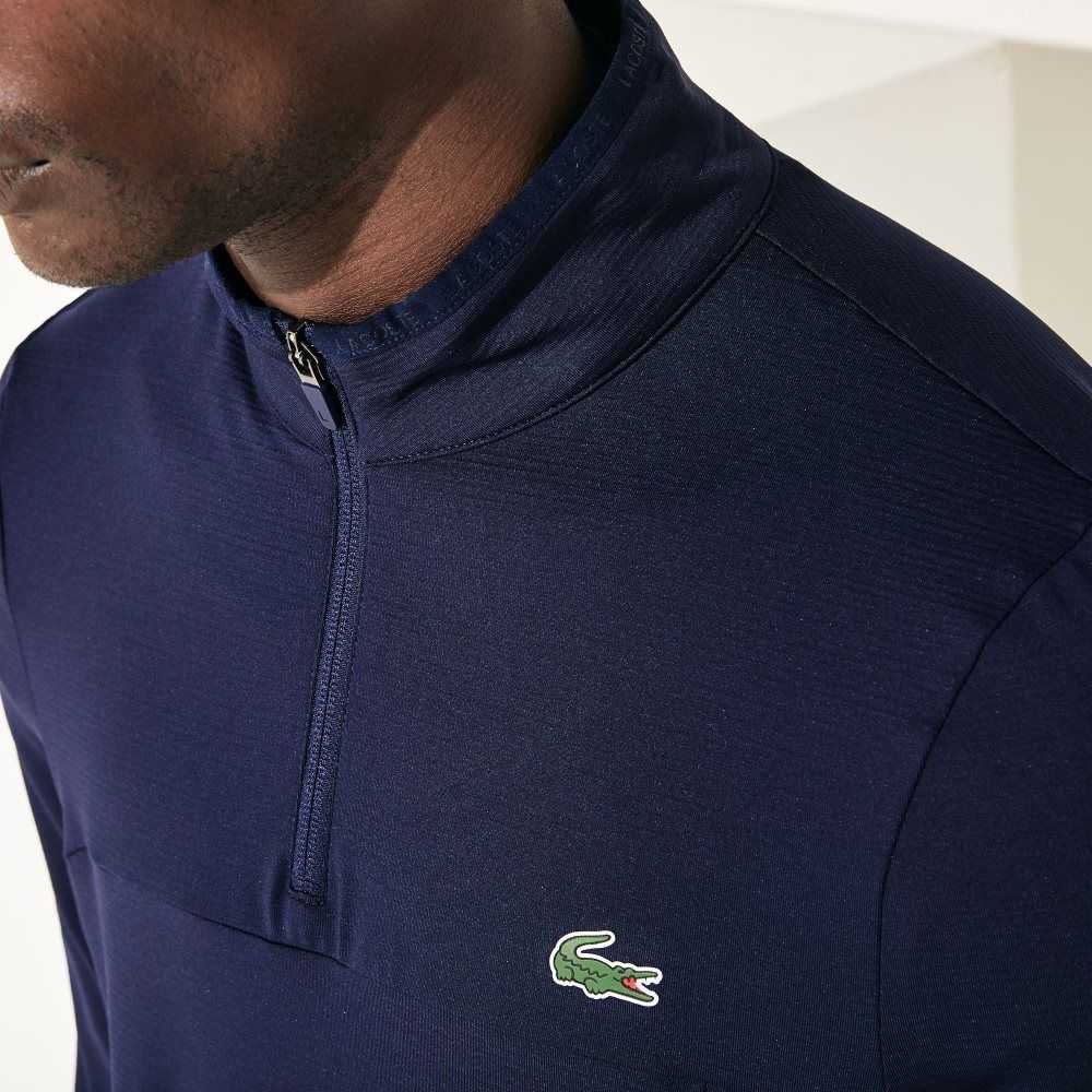 Lacoste SPORT Stretch Half Zip Azul Marino Azules | 2435-URWNO