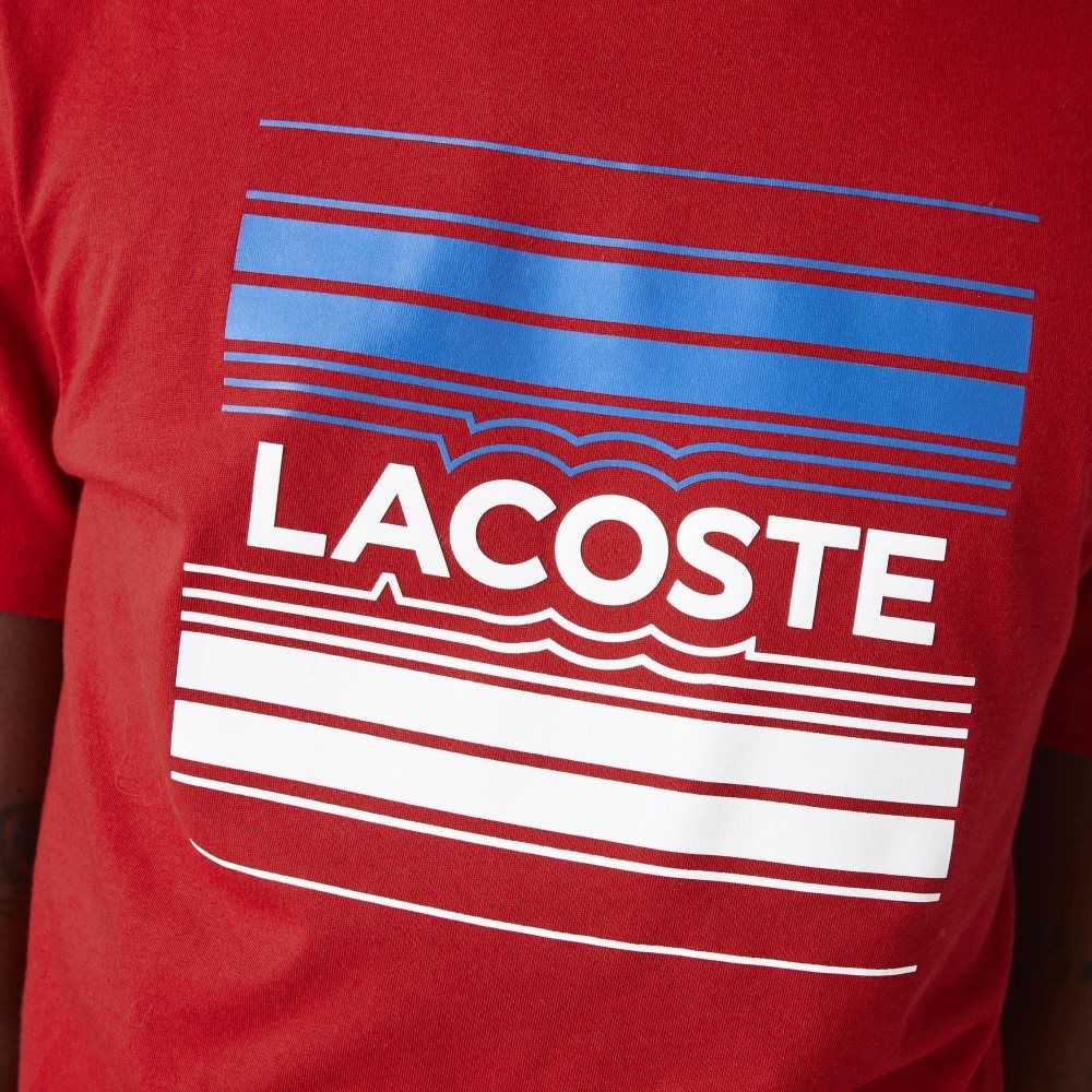 Lacoste SPORT Stylized Logo Print Organic Algodon Rojas | 3510-MOKRY