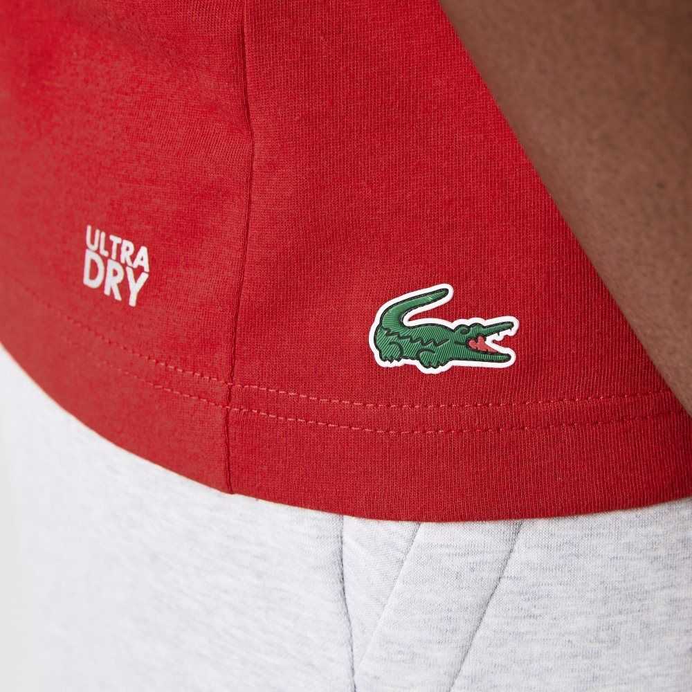 Lacoste SPORT Stylized Logo Print Organic Algodon Rojas | 3510-MOKRY