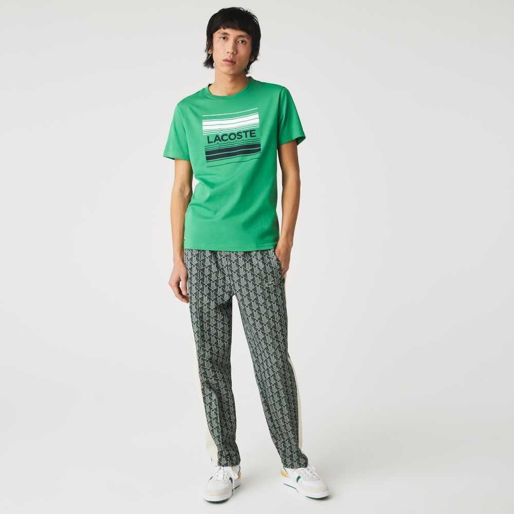 Lacoste SPORT Stylized Logo Print Organic Algodon Verde | 8513-UBLFW