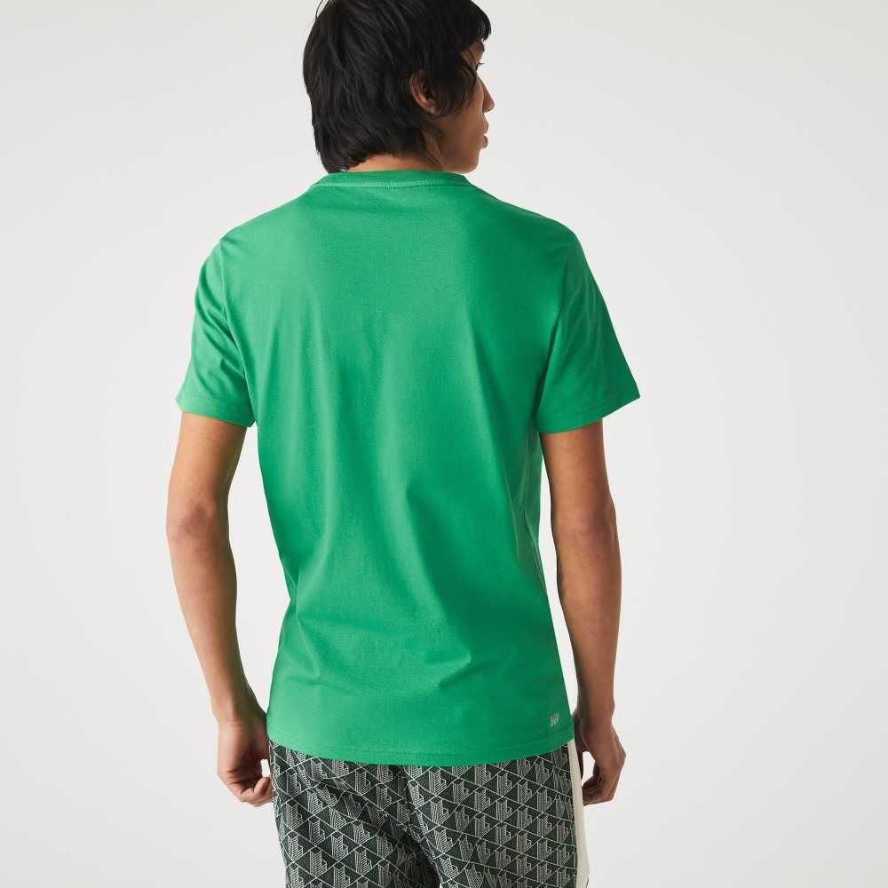 Lacoste SPORT Stylized Logo Print Organic Algodon Verde | 8513-UBLFW