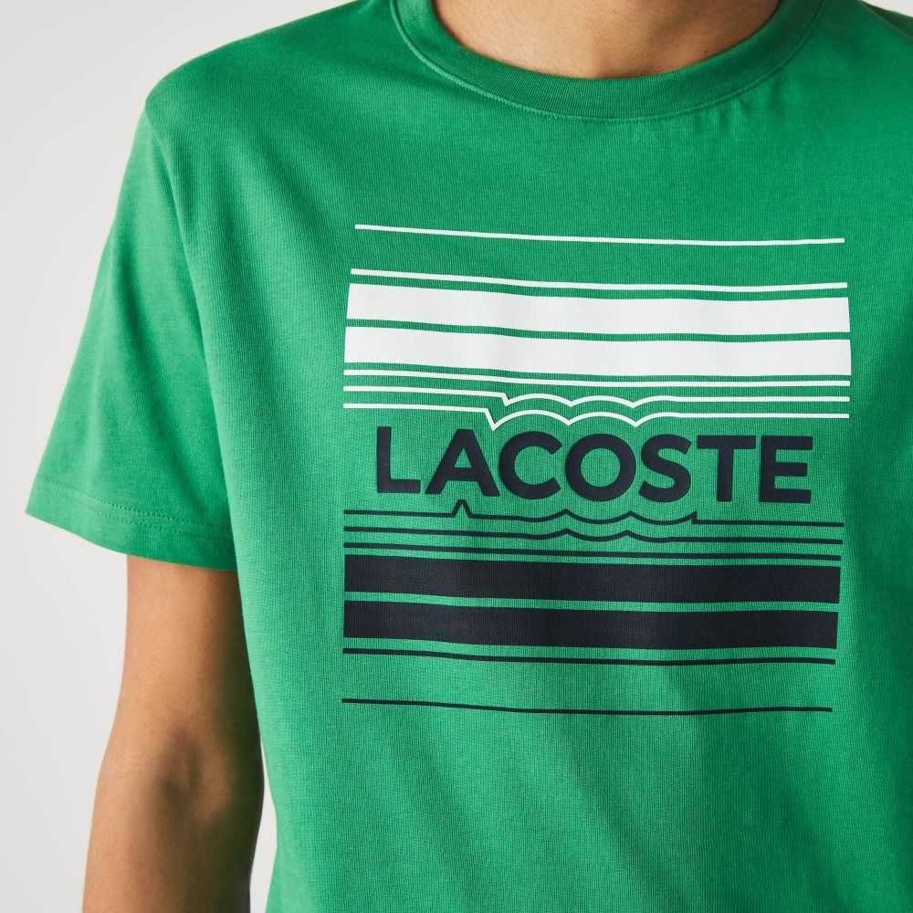 Lacoste SPORT Stylized Logo Print Organic Algodon Verde | 8513-UBLFW