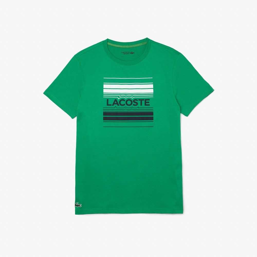 Lacoste SPORT Stylized Logo Print Organic Algodon Verde | 8513-UBLFW