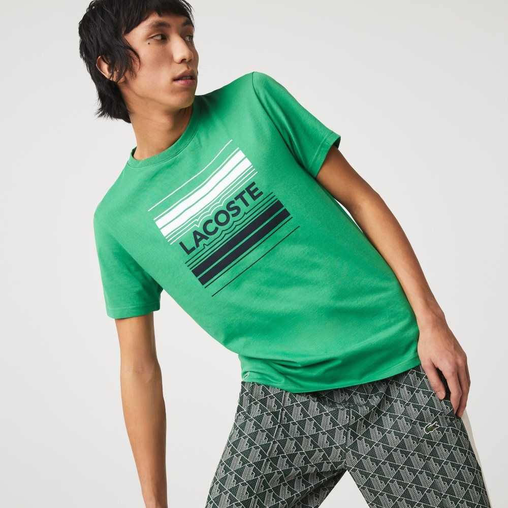 Lacoste SPORT Stylized Logo Print Organic Algodon Verde | 8513-UBLFW