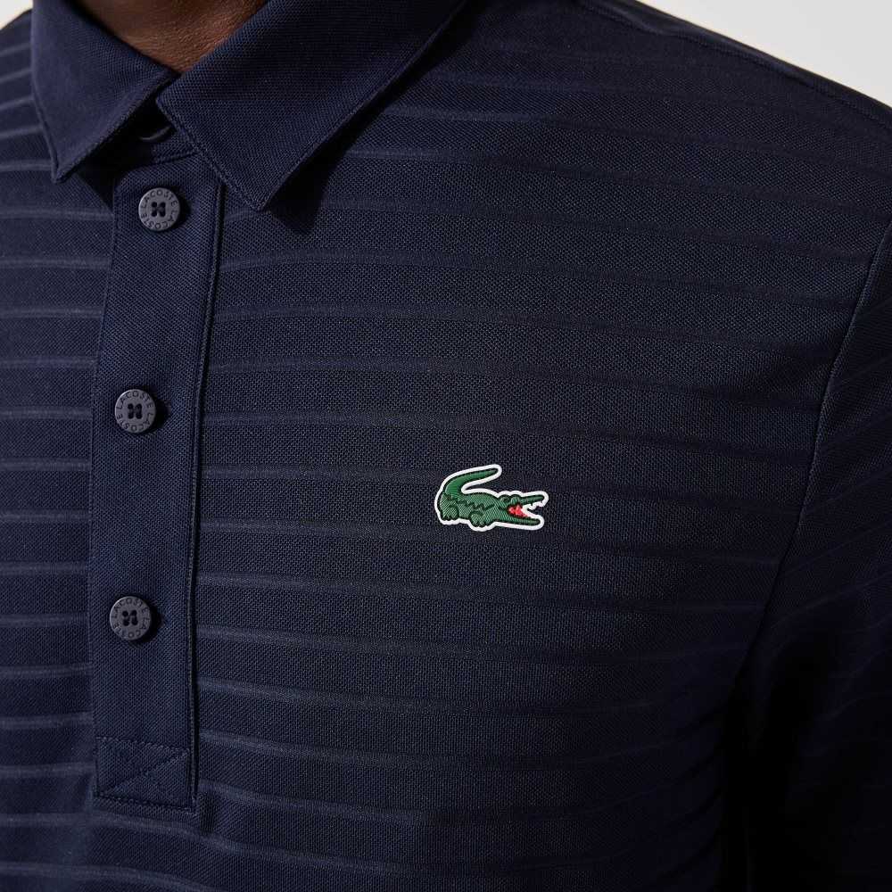 Lacoste SPORT Textured Respirable Golf Polo Azul Marino Azules | 1729-HKMSU