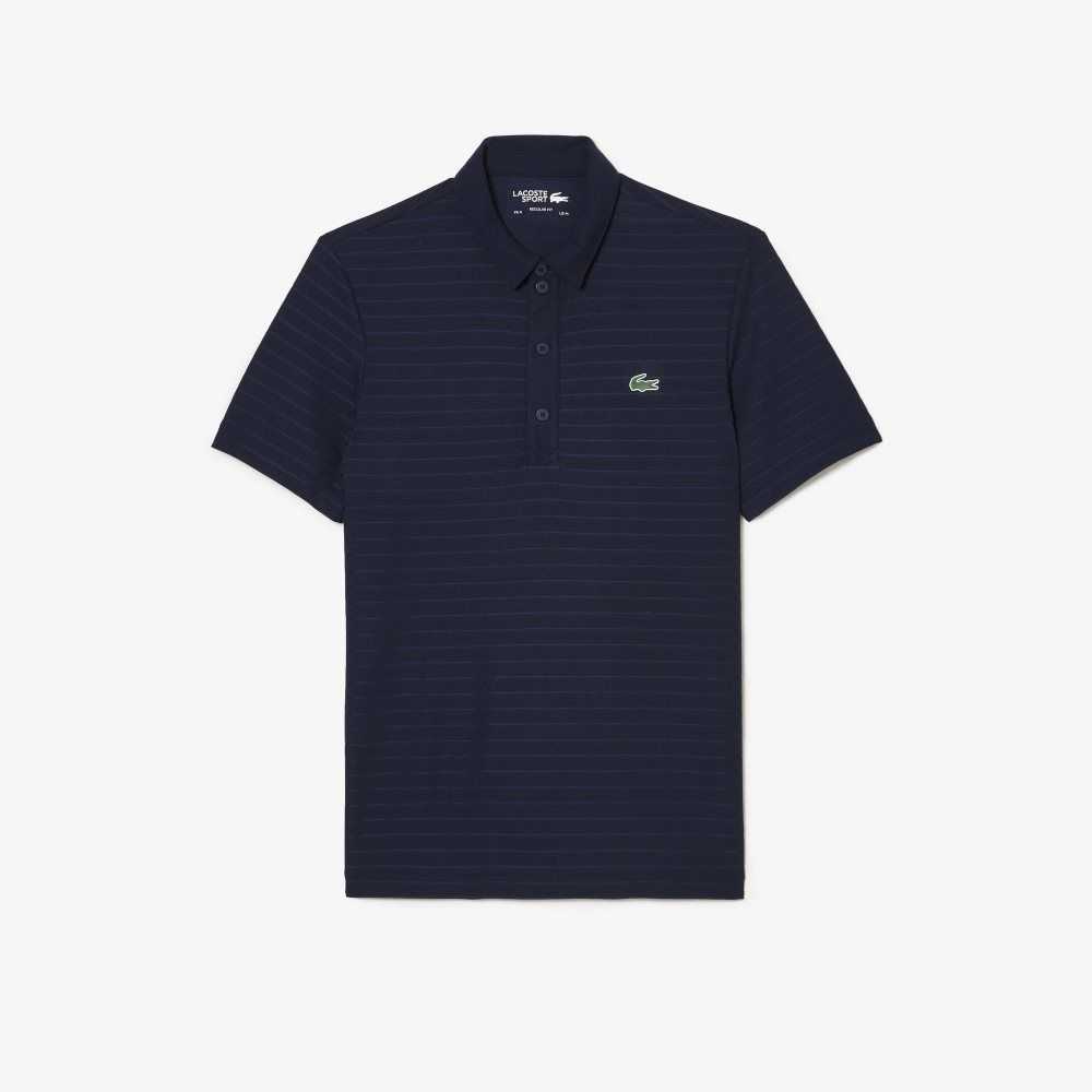 Lacoste SPORT Textured Respirable Golf Polo Azul Marino Azules | 1729-HKMSU