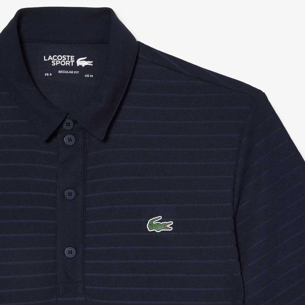 Lacoste SPORT Textured Respirable Golf Polo Azul Marino Azules | 1729-HKMSU