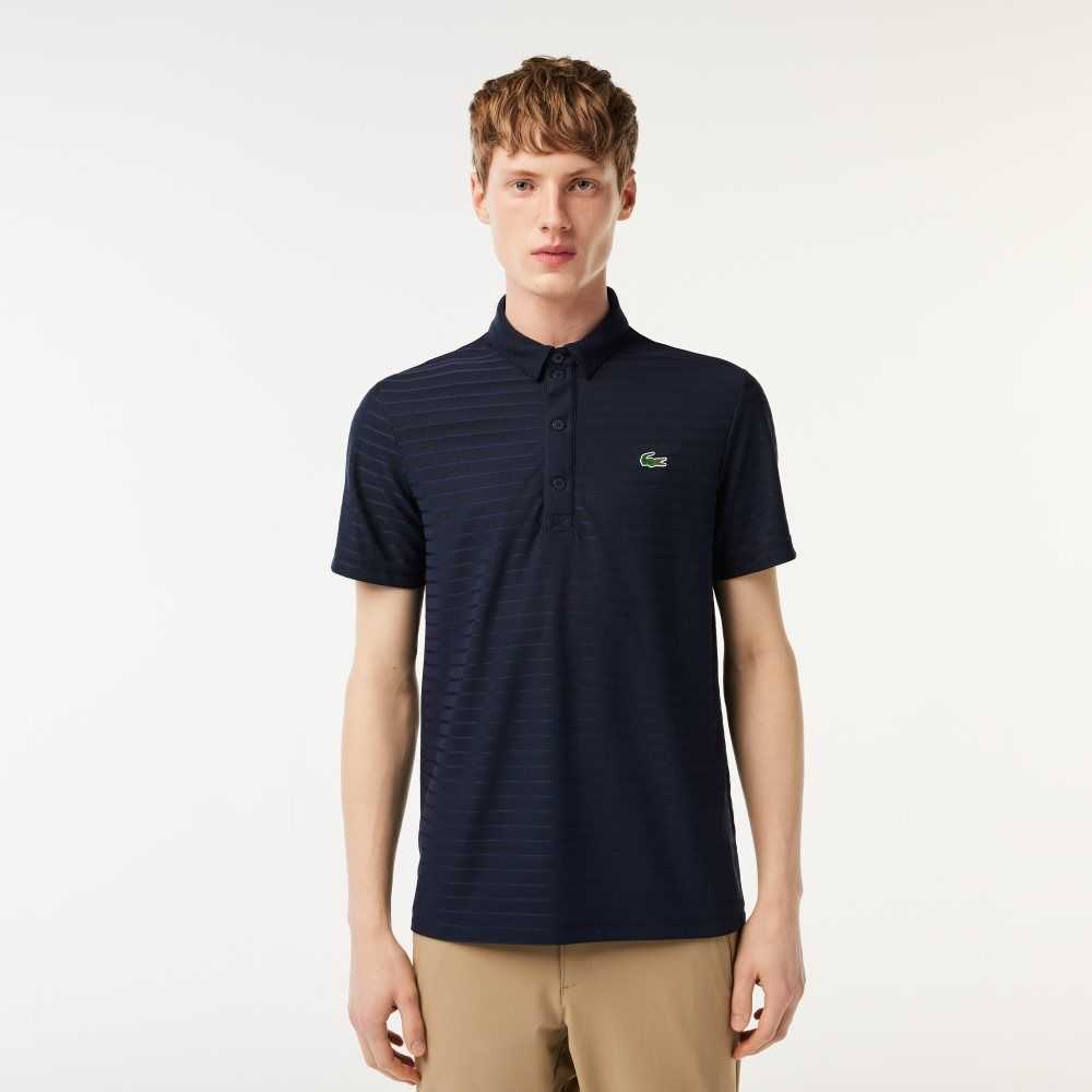 Lacoste SPORT Textured Respirable Golf Polo Azul Marino Azules | 1729-HKMSU