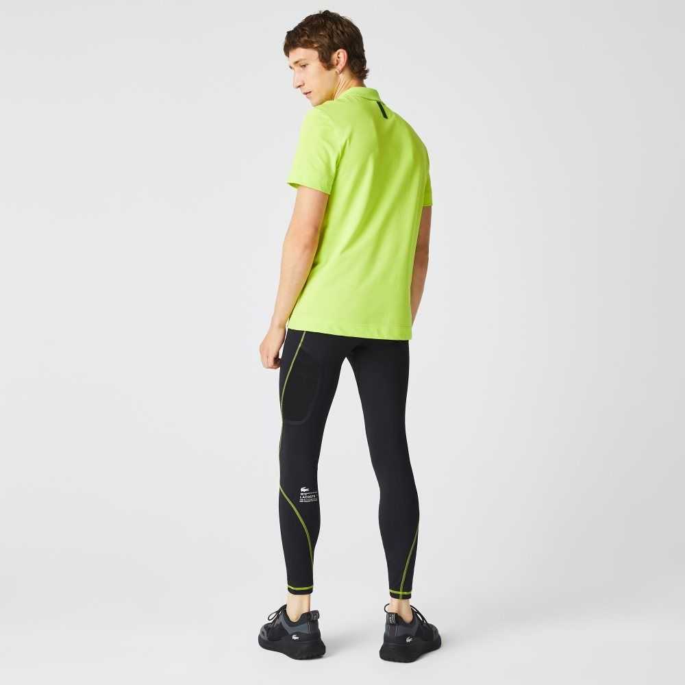 Lacoste SPORT Thermal Leggings Negras Amarillo | 9132-CNDAE