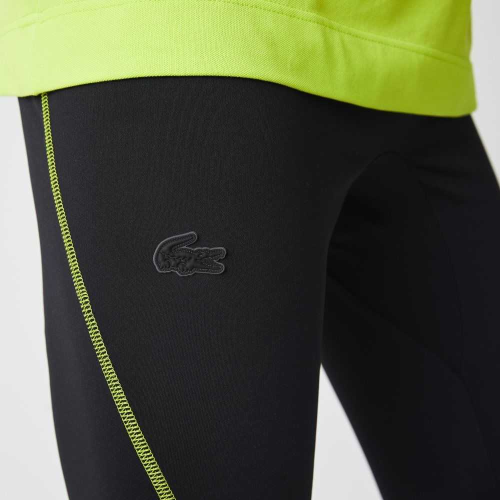 Lacoste SPORT Thermal Leggings Negras Amarillo | 9132-CNDAE