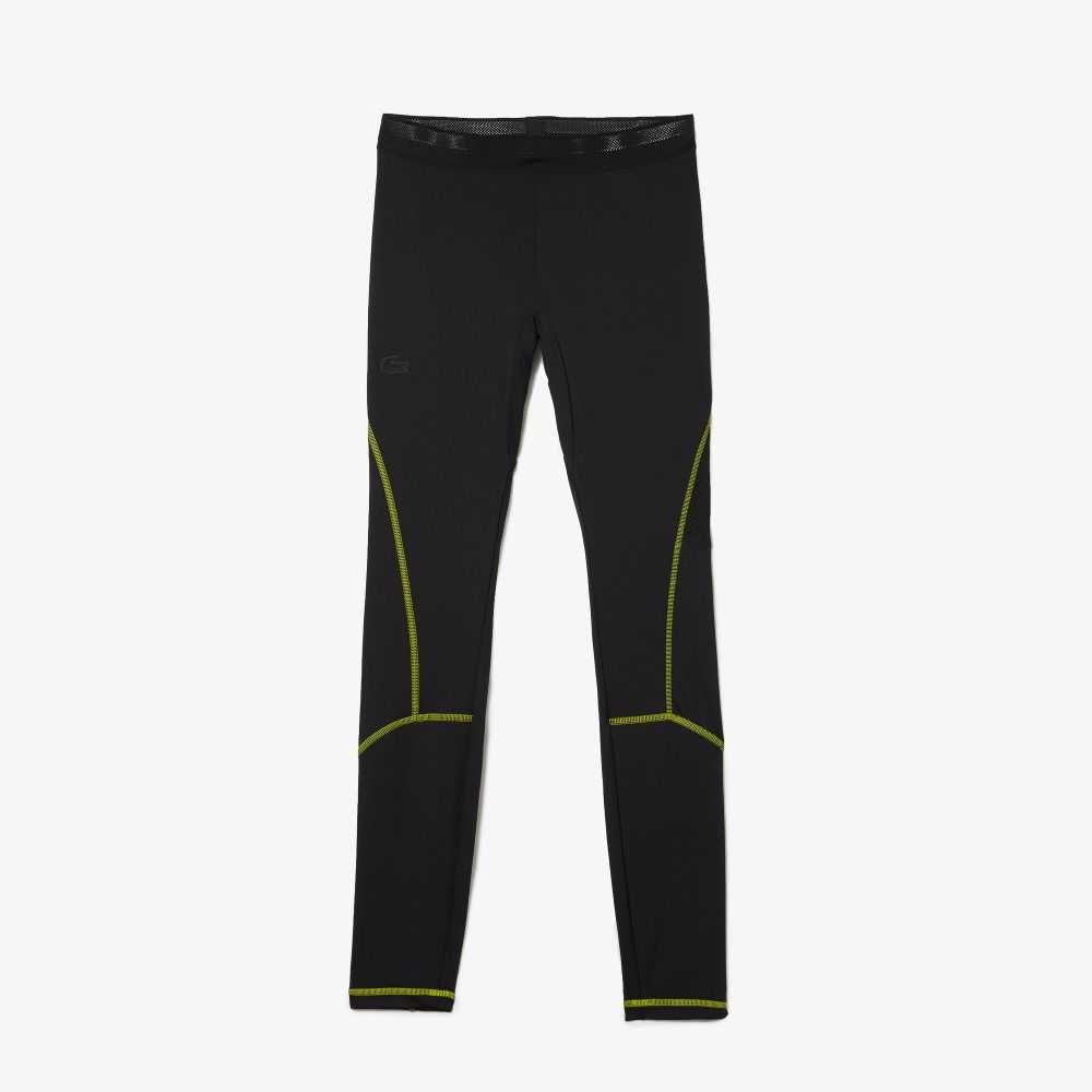 Lacoste SPORT Thermal Leggings Negras Amarillo | 9132-CNDAE