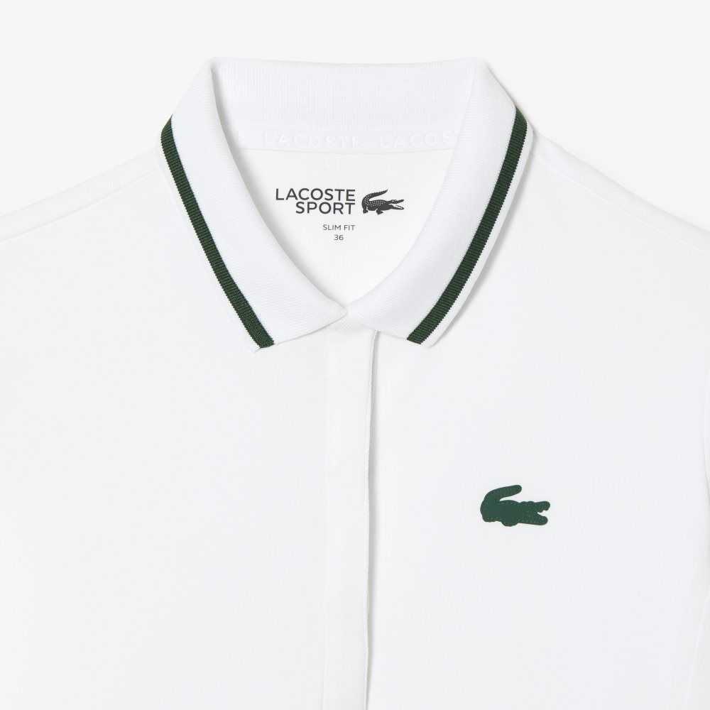 Lacoste SPORT Thermo-Regulating Pique Tenis Blancas Verde | 4973-FVGAY