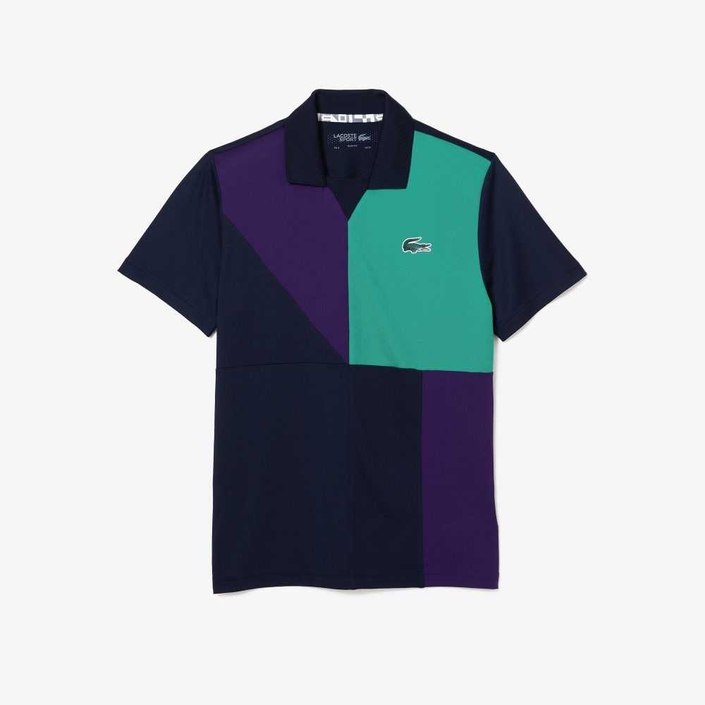 Lacoste SPORT Ultra-Dry Pique Tenis Azul Marino Azules Moradas Verde | 3574-EACKN