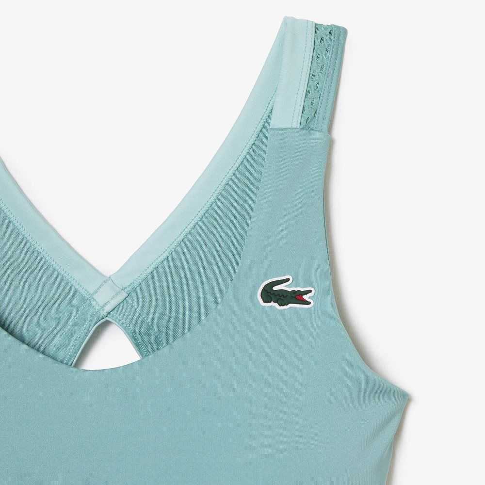 Lacoste SPORT Ultra-Dry Recycled Polyester Sports Bra Verde Verde Claro | 2153-VKQJN