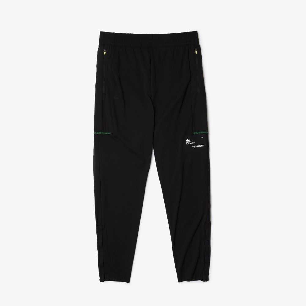 Lacoste SPORT Zip Pockets Tapered Tracksuit Negras Blancas | 8695-VPIXF