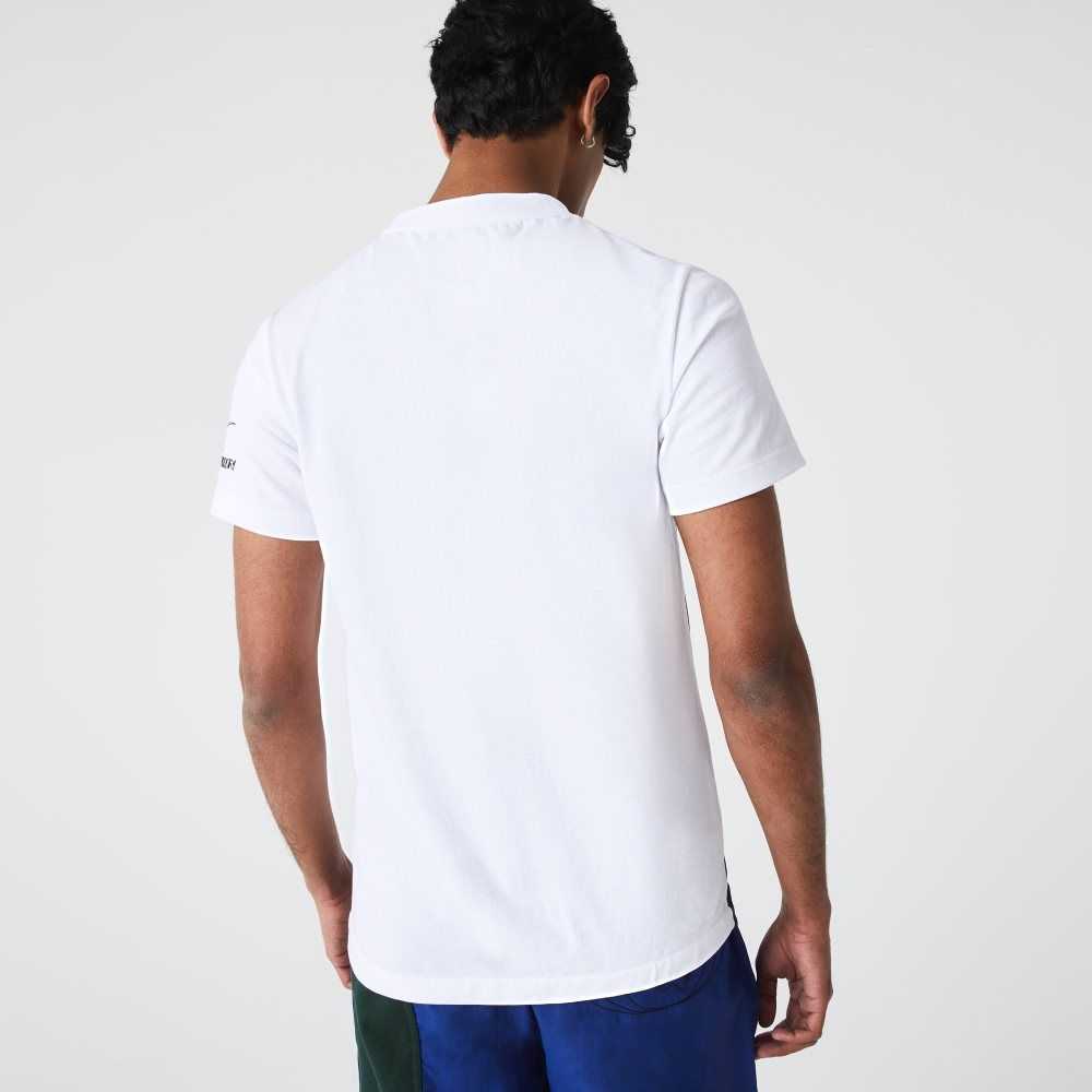 Lacoste SPORT x Theo Curin Estampadas Jersey Blancas Azul Marino Azules | 8416-YRPJI