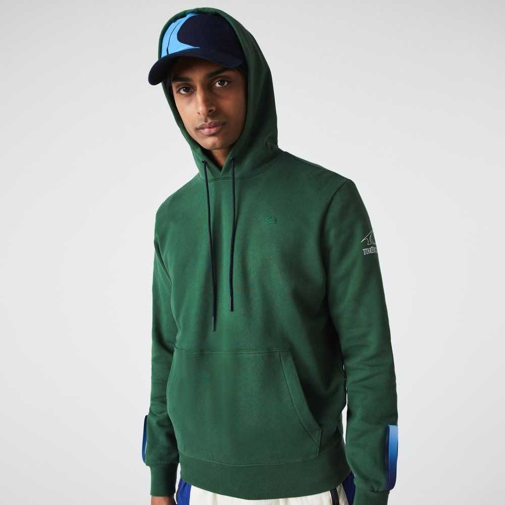 Lacoste SPORT x Theo Curin Organic Algodon Hoodie Verde Azul Marino Azules | 9752-VNQWI