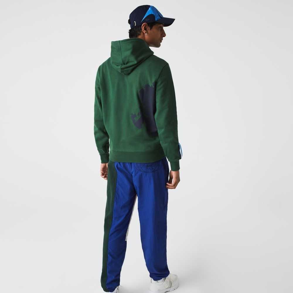 Lacoste SPORT x Theo Curin Organic Algodon Hoodie Verde Azul Marino Azules | 9752-VNQWI