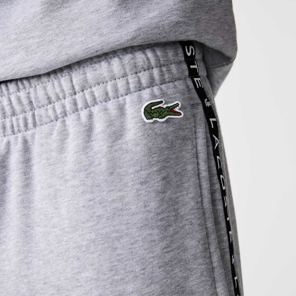 Lacoste Signature A Rayas Colorblock Fleece Jogging Gris Negras Blancas | 7418-CNDQH