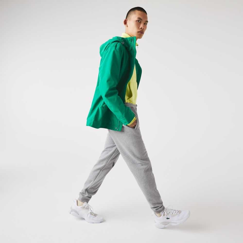 Lacoste Signature And Crocodile Print Algodon Fleece Jogging Gris | 2954-NXRQA