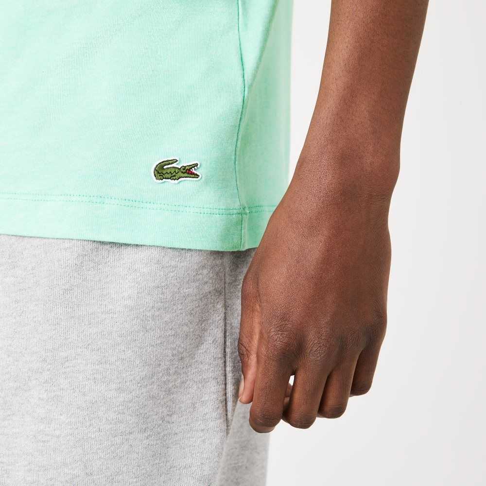 Lacoste Signature And Crocodile Print Crew Neck Algodon Verde | 3189-IMOZN