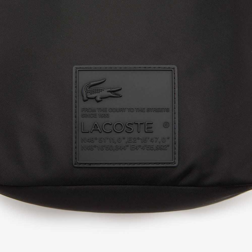 Lacoste Signature Patch Bucket Negras | 4065-XNGIT