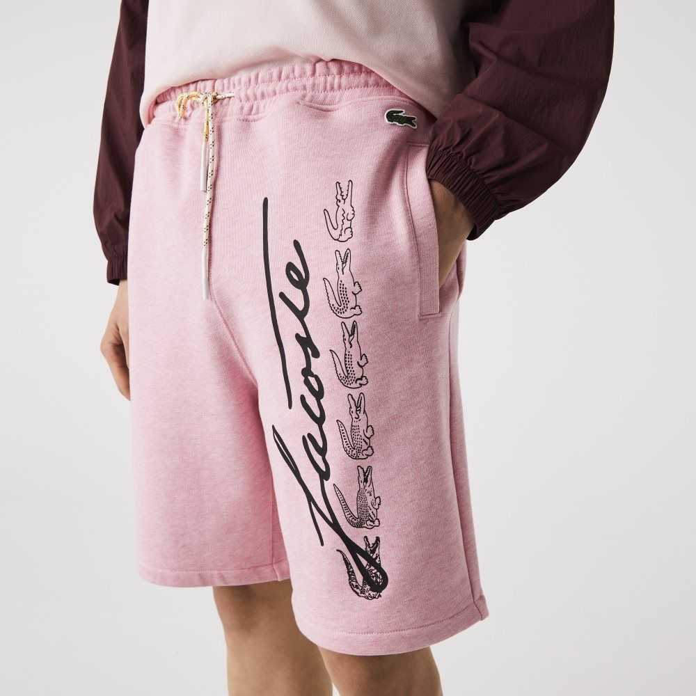 Lacoste Signature Print Algodon Fleece Rosas | 1208-POQNW