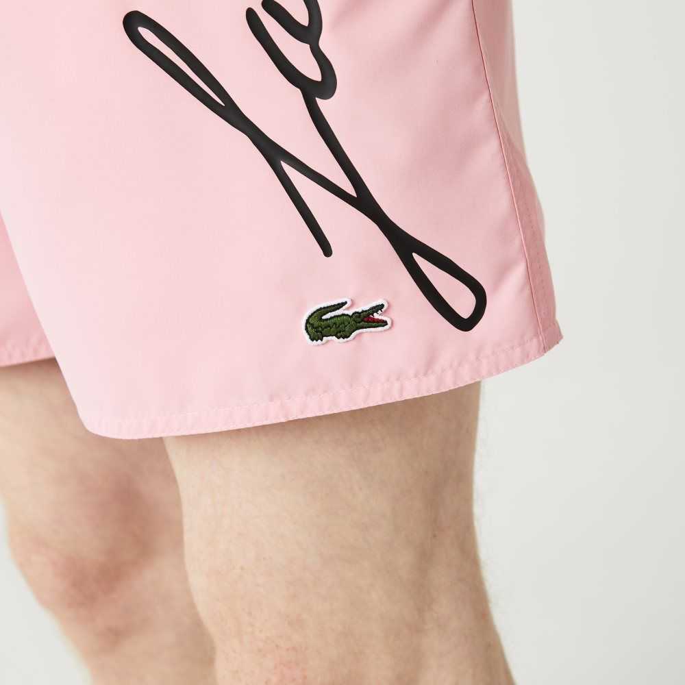 Lacoste Signature Print Light Rosas | 5679-SQFVZ