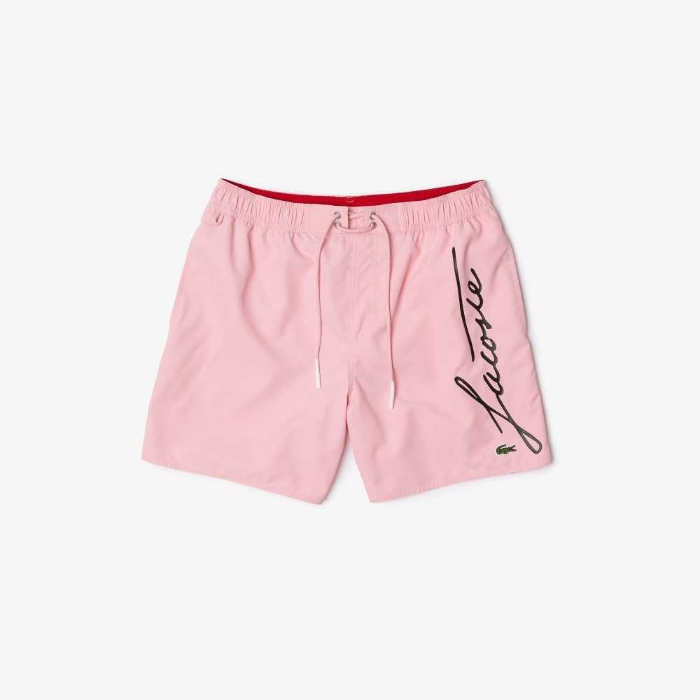 Lacoste Signature Print Light Rosas | 5679-SQFVZ