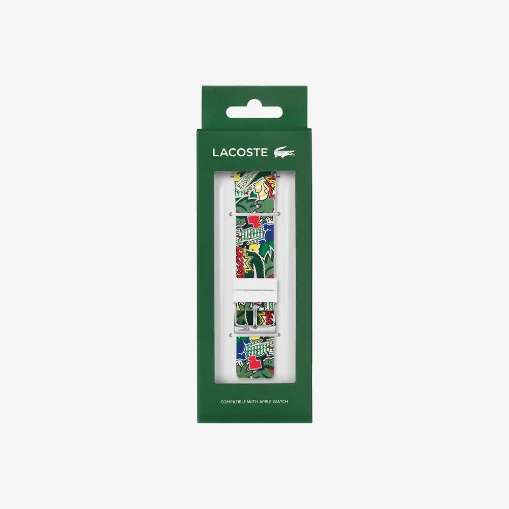 Lacoste Silicona Comic Print Apple Correa Verde | 4680-BPXJS