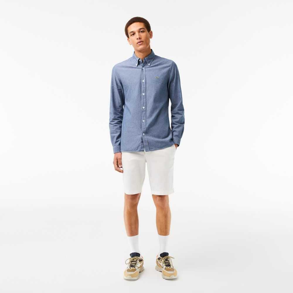 Lacoste Slim Fit Algodon Chambray Azules | 1086-VYONX