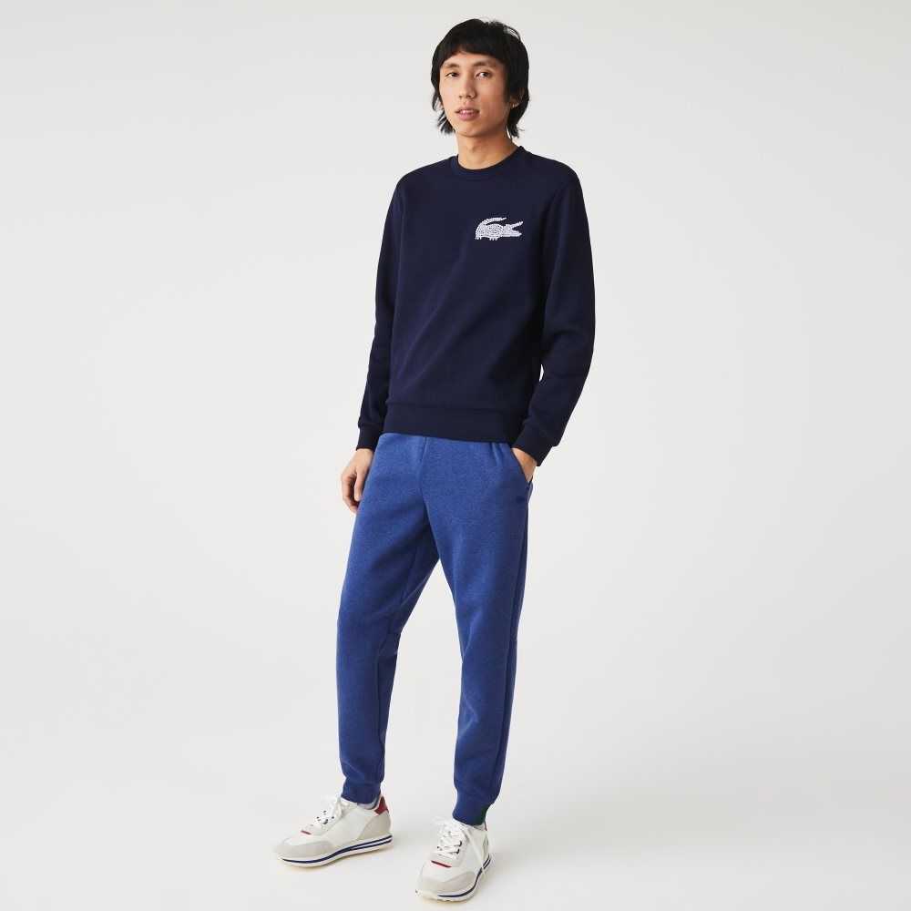 Lacoste Slim Fit Heathered Algodon Blend Tracksuit Azules | 7132-QLHCJ