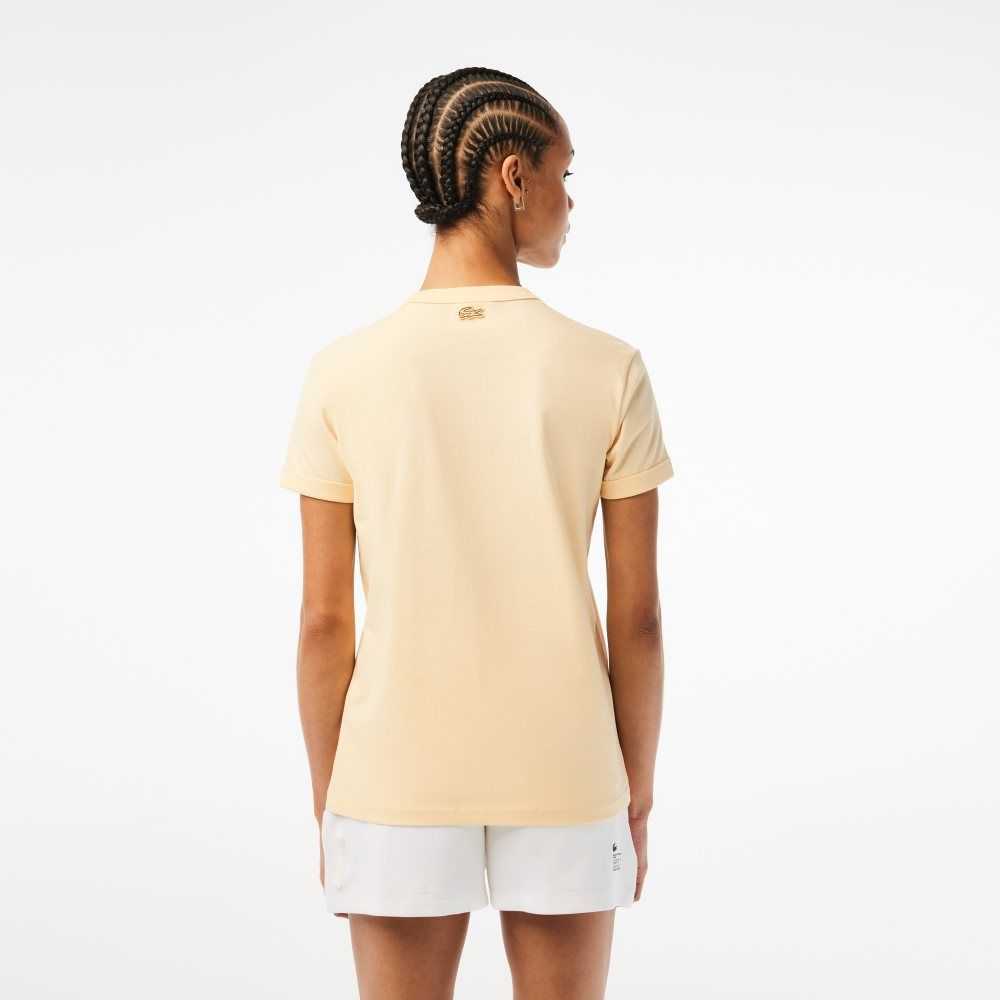 Lacoste Slim Fit Organic Algodon Jersey T-Shirt Amarillo | 0649-WSILE