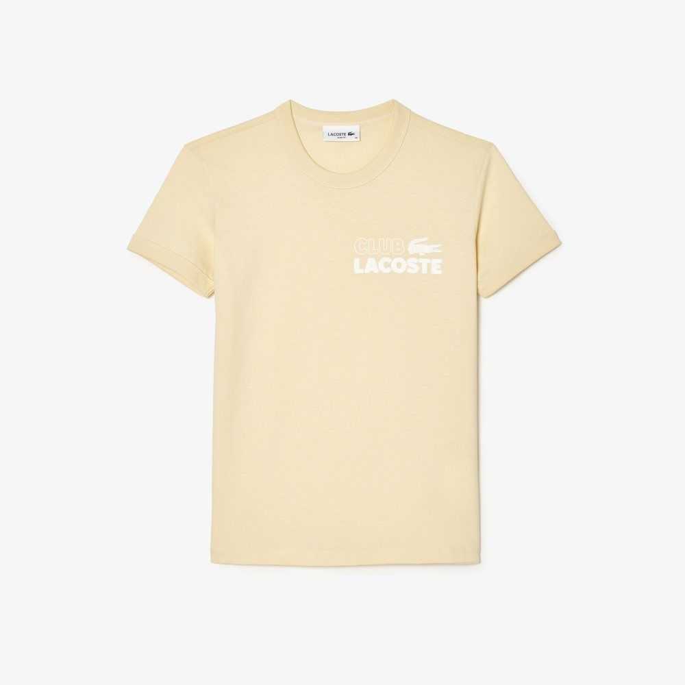 Lacoste Slim Fit Organic Algodon Jersey T-Shirt Amarillo | 0649-WSILE