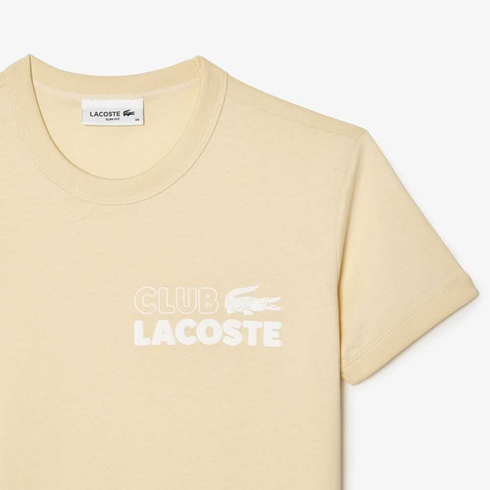 Lacoste Slim Fit Organic Algodon Jersey T-Shirt Amarillo | 0649-WSILE