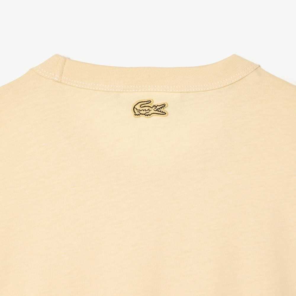 Lacoste Slim Fit Organic Algodon Jersey T-Shirt Amarillo | 0649-WSILE