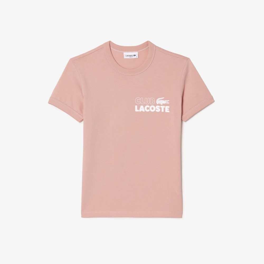 Lacoste Slim Fit Organic Algodon Jersey T-Shirt Rosas Claro | 5928-YEISQ