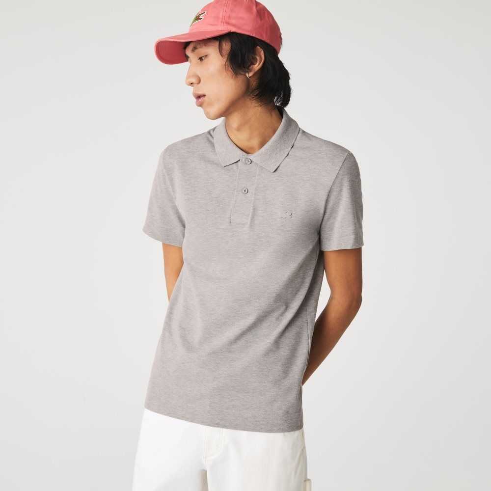 Lacoste Slim Fit Organic Stretch Algodon Pique Gris | 4531-CRNVI