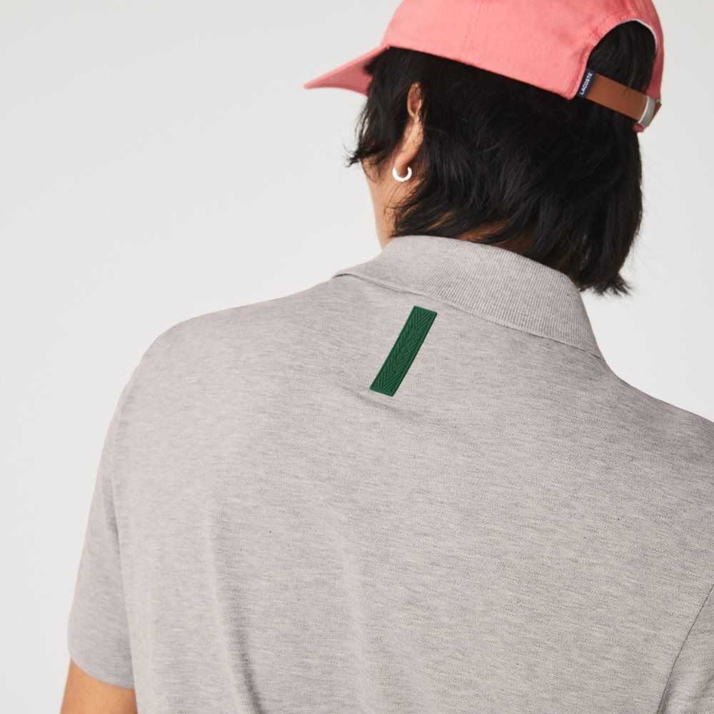 Lacoste Slim Fit Organic Stretch Algodon Pique Gris | 4531-CRNVI