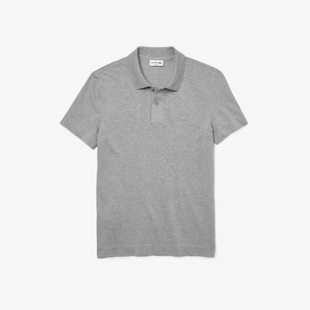 Lacoste Slim Fit Organic Stretch Algodon Pique Gris | 4531-CRNVI